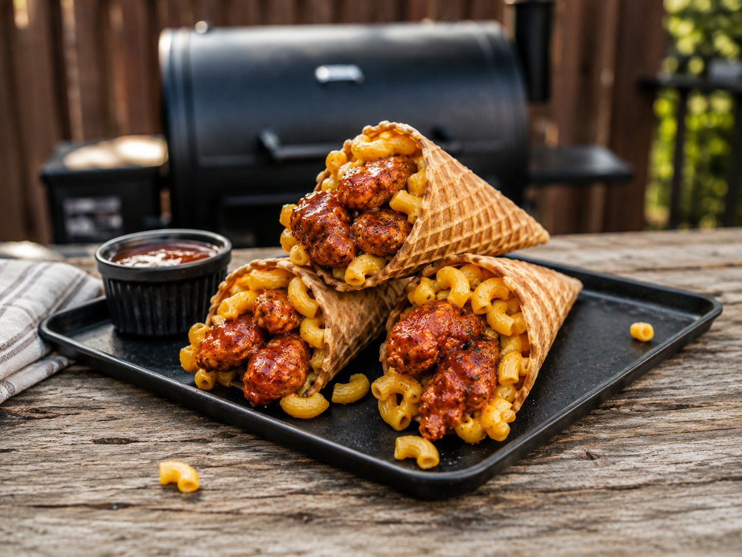 Waffle Cone Nashville Hot Mac N Cheese Chicken Tenders