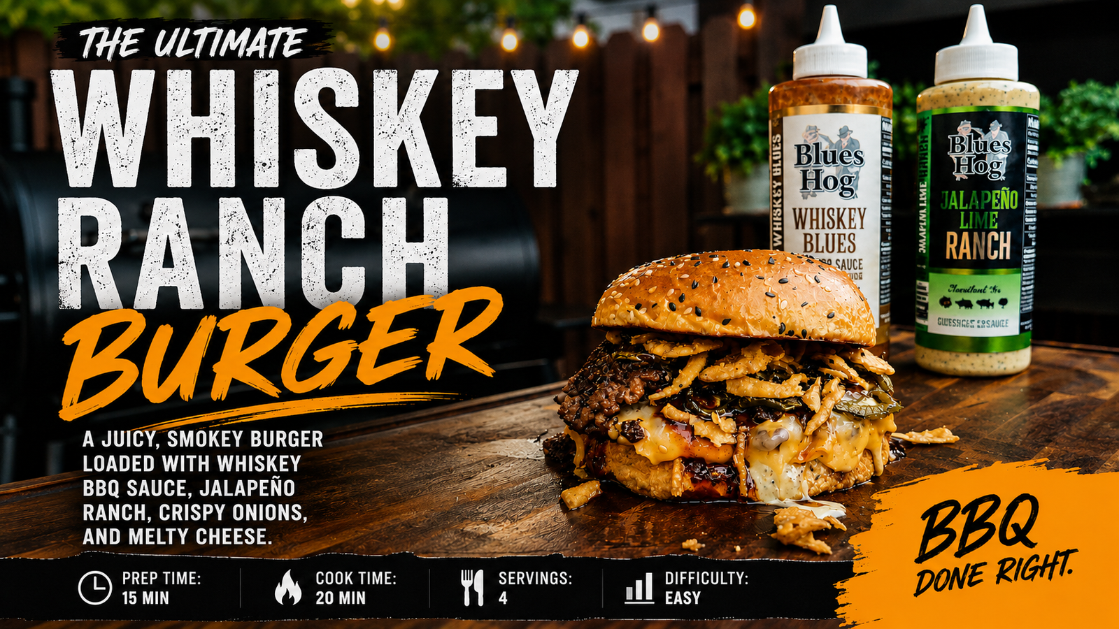 Jalapeño Whiskey Ranch Burger