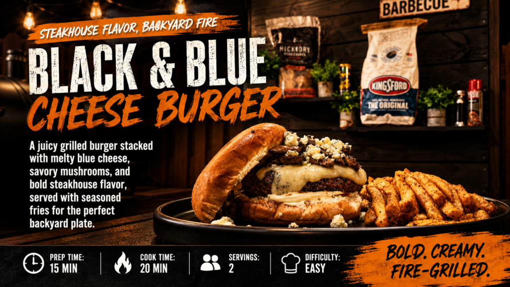 BOLD Black & Blue Cheese Burger