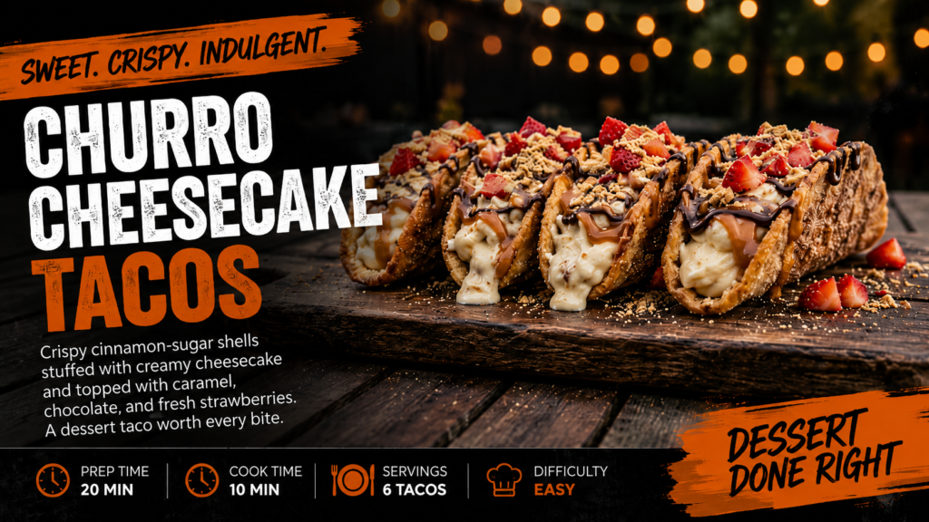 Irresistible Griddle Churro Cheesecake Tacos