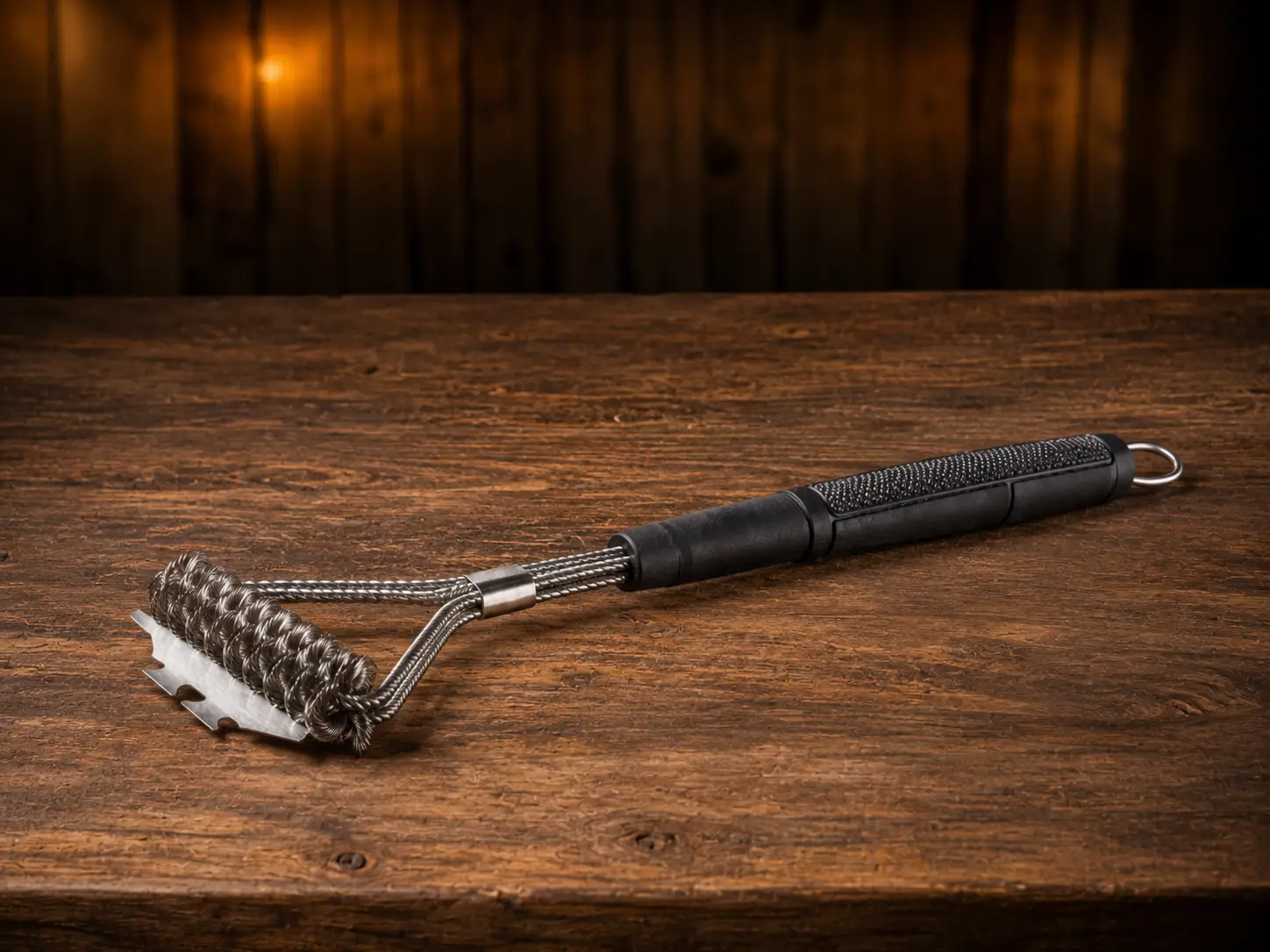 Grill brush for cleaning cooking grates