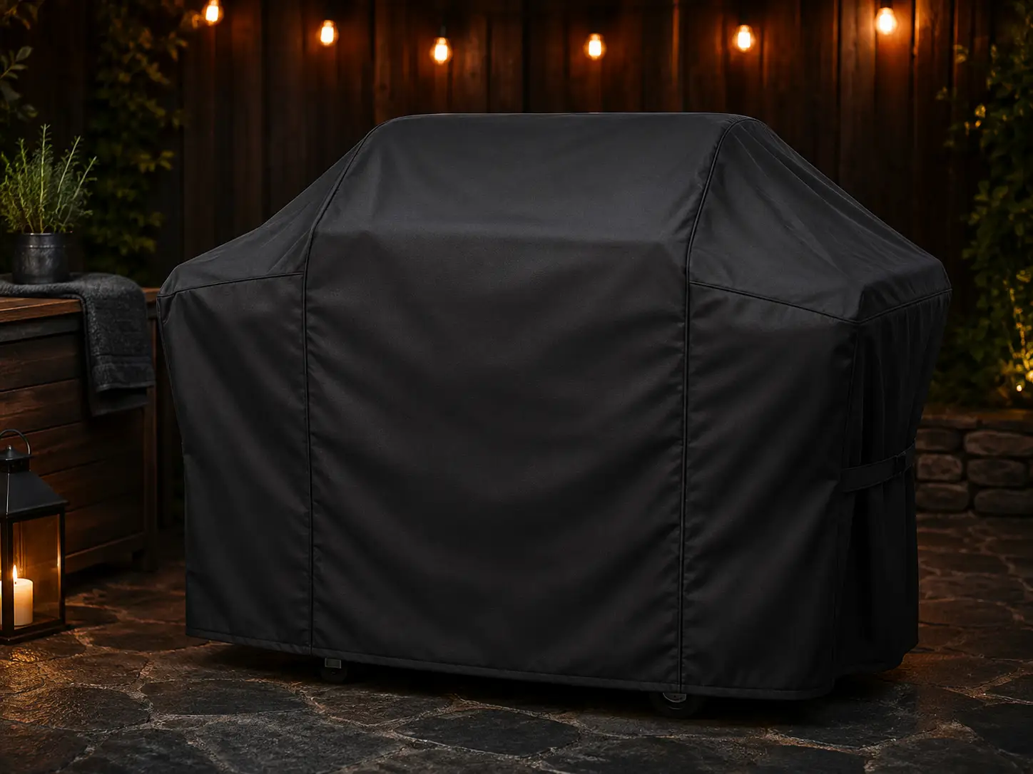 Protective outdoor grill cover