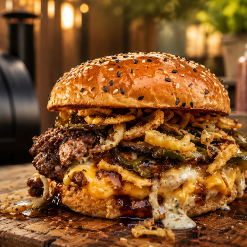JalapeΓ±o Whiskey Ranch Burger