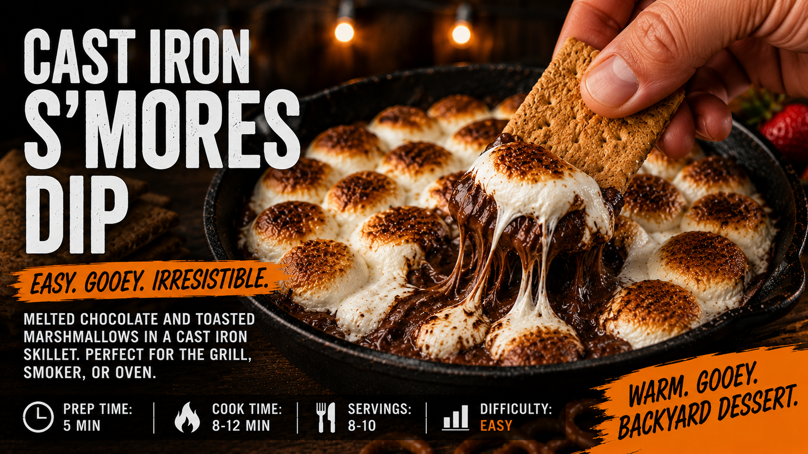 Cast Iron S’mores Dip on the Grill
