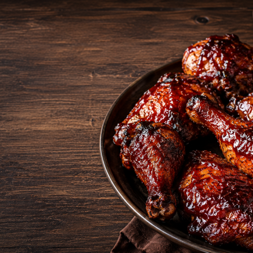 Cherry cola BBQ chicken fresh from the grill