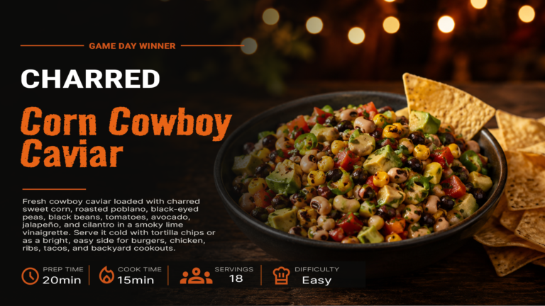 Charred corn cowboy caviar