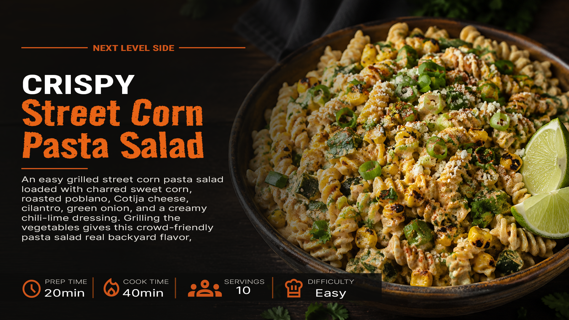 Grilled street corn pasta salad