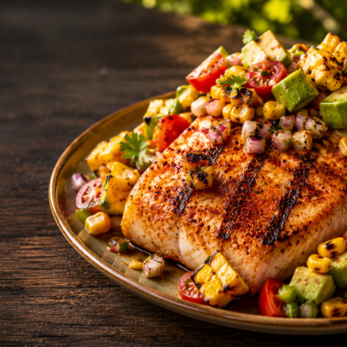 Grilled mahi-mahi with chili-lime seasoning